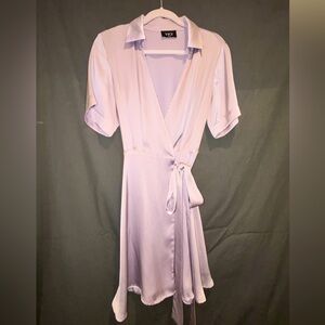 VICI lavender satin wrap dress NWOT